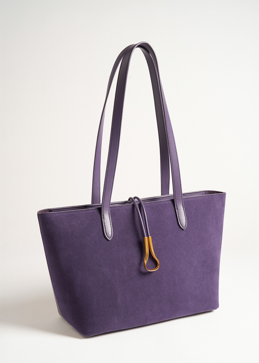 Betty faux leather and suede shopping bag NERO BLACKVIOLA PRUGNA Woman , image number 2