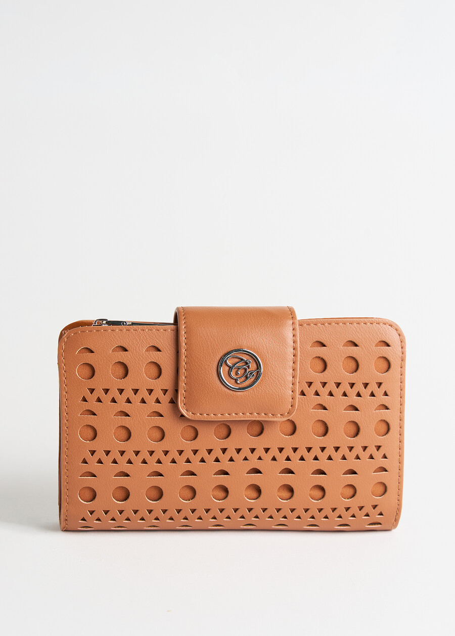 Path-A perforated faux leather wallet MARRONE Woman , image number 2