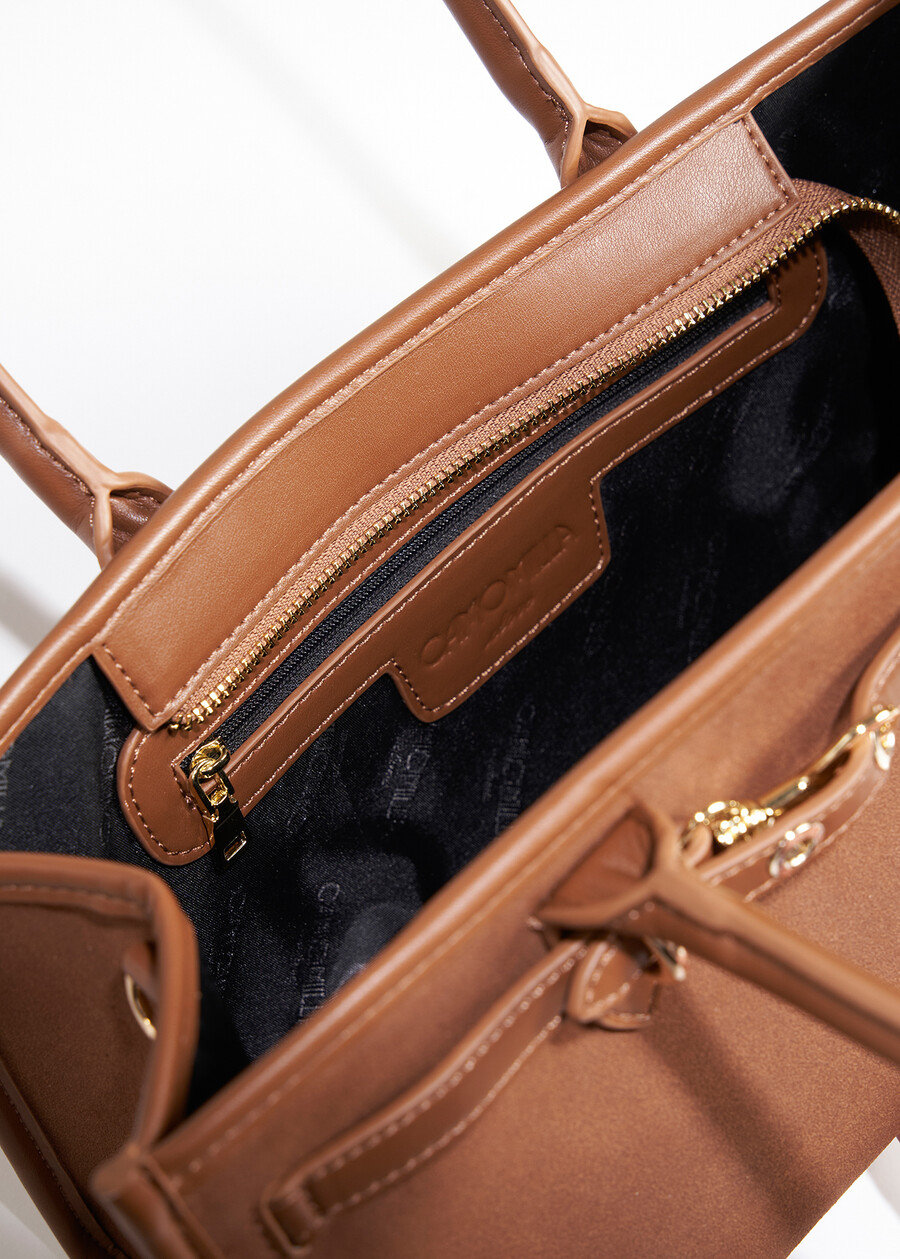 Berny faux suede duffle bag NERO BLACKMARRONE Woman , image number 4