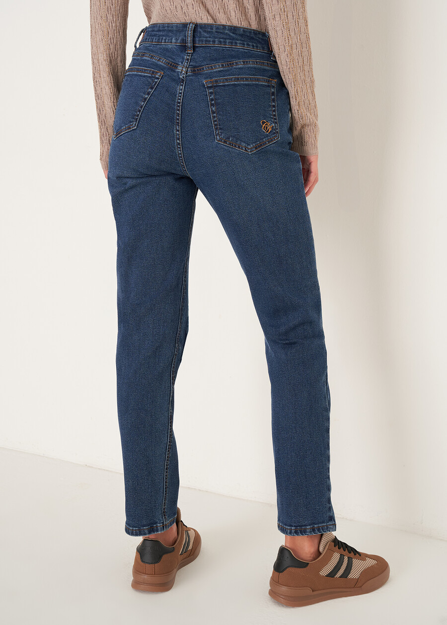 Pantaloni Katej-P in denim con dettagli in ecopell DENIM MEDIUM DENIM Donna , immagine n. 4