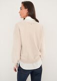 Cardigan Cross con ricamo frontale BLUBEIGE Donna immagine n. 3