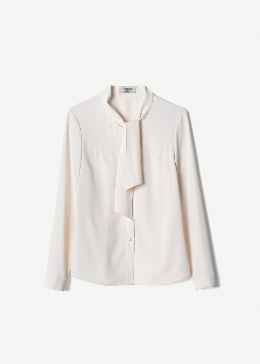Carla shirt with scarf detail BIANCO BURRO Woman , image number 5