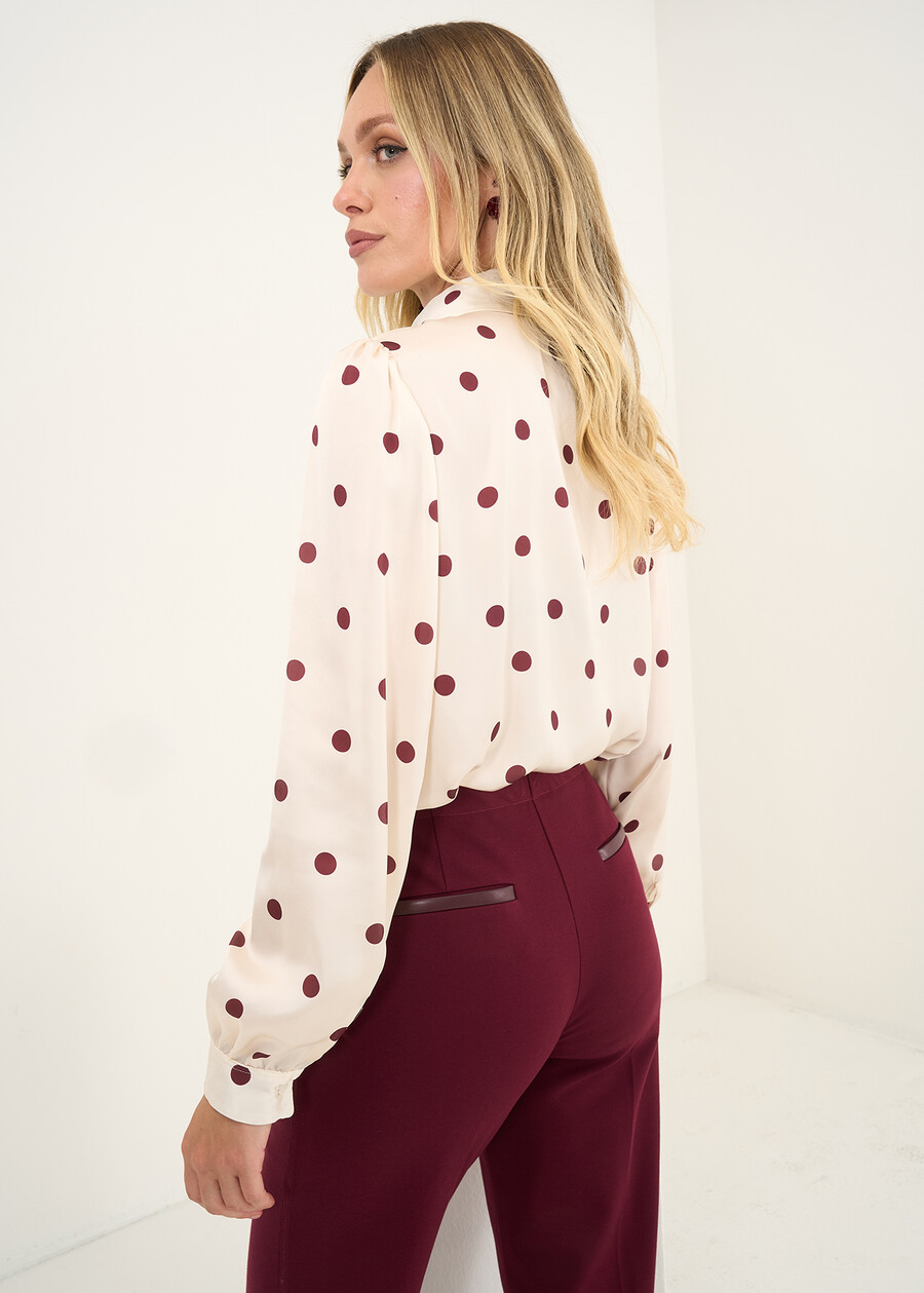 Chery recycled satin polka dot top BEIGE LATTE Woman , image number 4