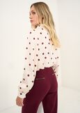 Chery recycled satin polka dot top BEIGE LATTE Woman image number 4