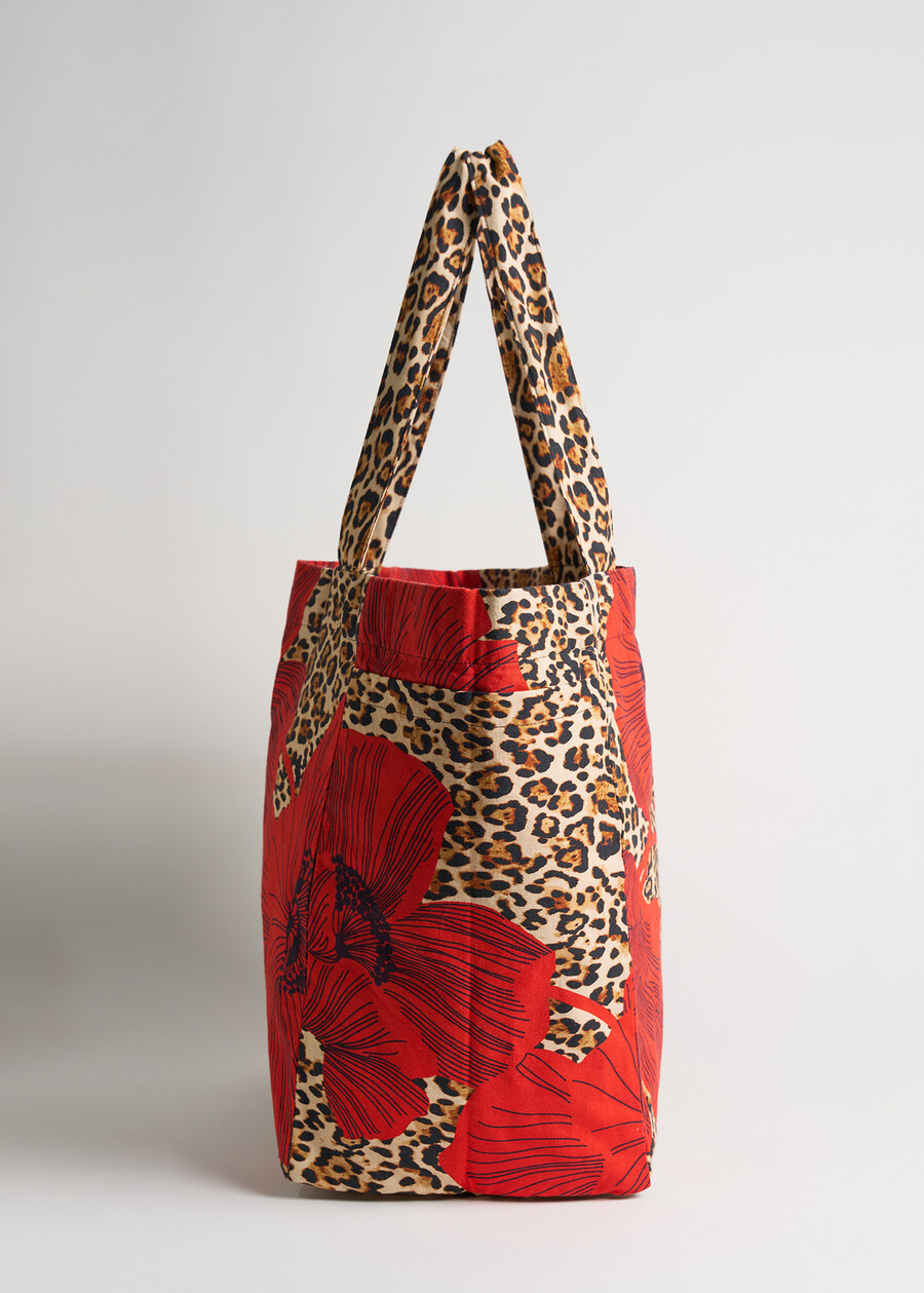Borsa Briana animalier e fiori ROSSO Donna , immagine n. 4