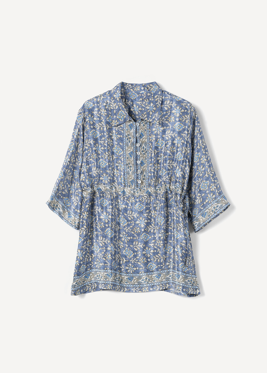 Country Blouse With Waist Tie BLU AVION Woman , image number 4