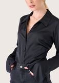 Camicia Camylla in satin NERO BLACKROSA BOUQUET Donna immagine n. 2