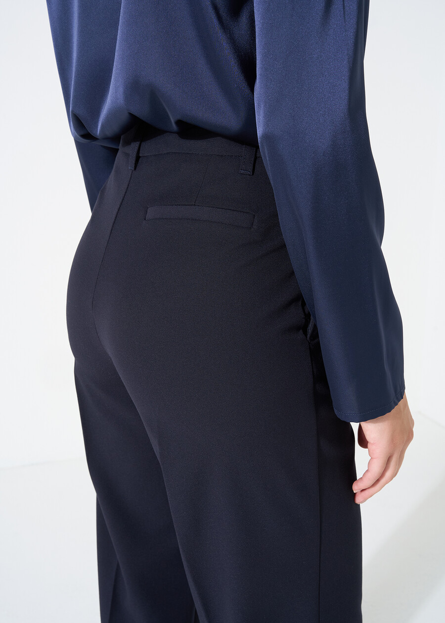 Pantaloni Giorgia ampi bi-stretch NERO BLACKBEIGE GESSOBLU Donna , immagine n. 6