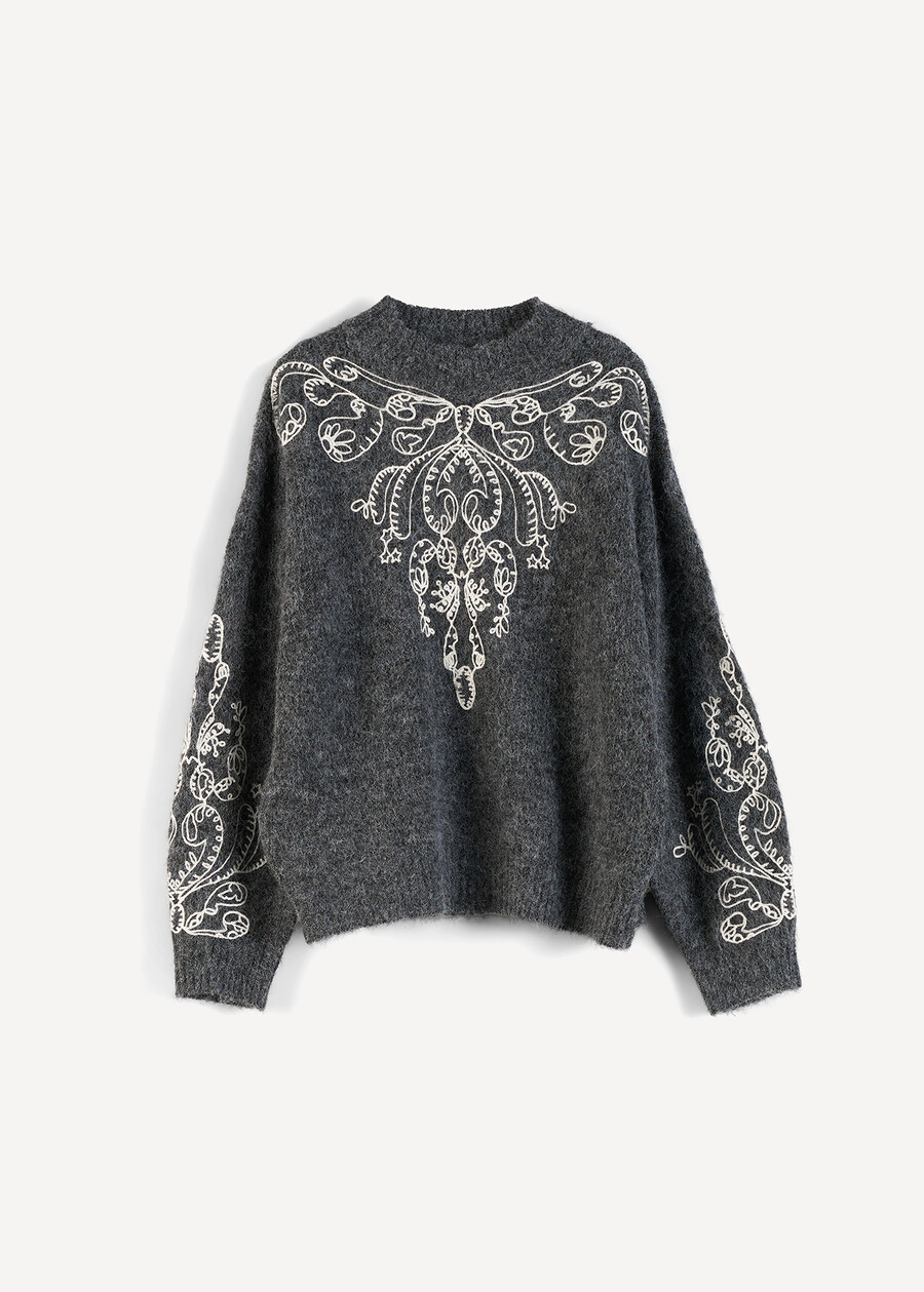 Maglia Mamy con motivo ricamato GRIGIO GREY Donna , immagine n. 5