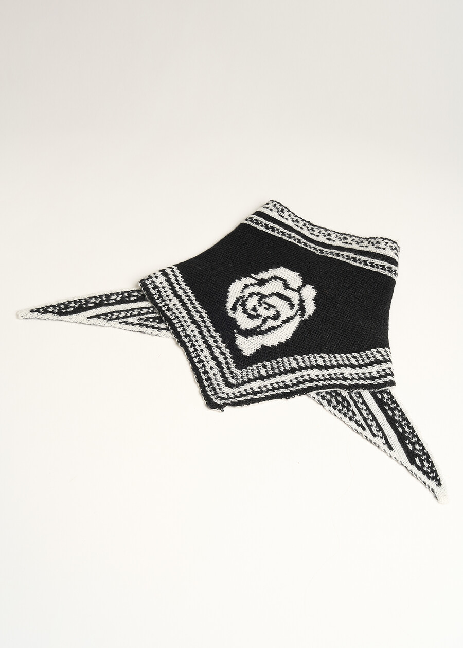 Foulard Sary in maglia floreale NERO Donna , immagine n. 2