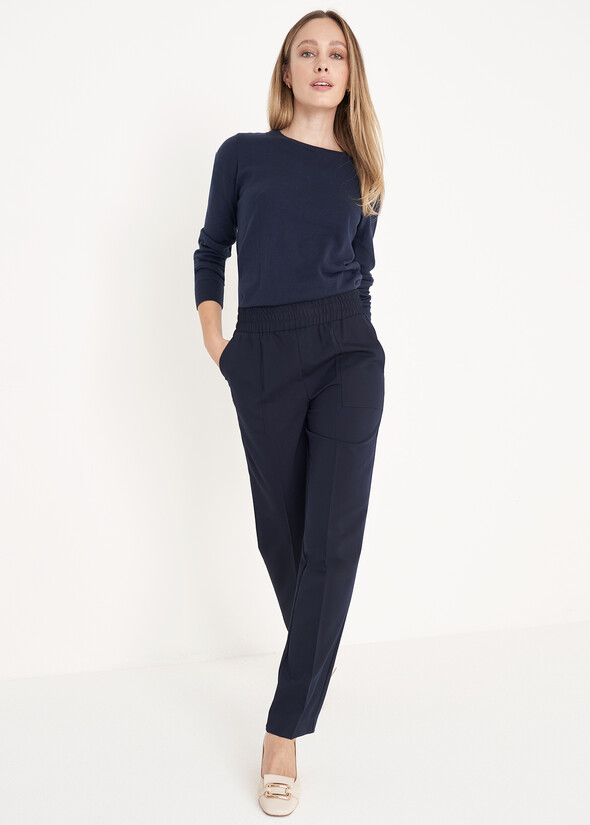 Pantalone Lara in poliviscosa BLU NAVY Donna null