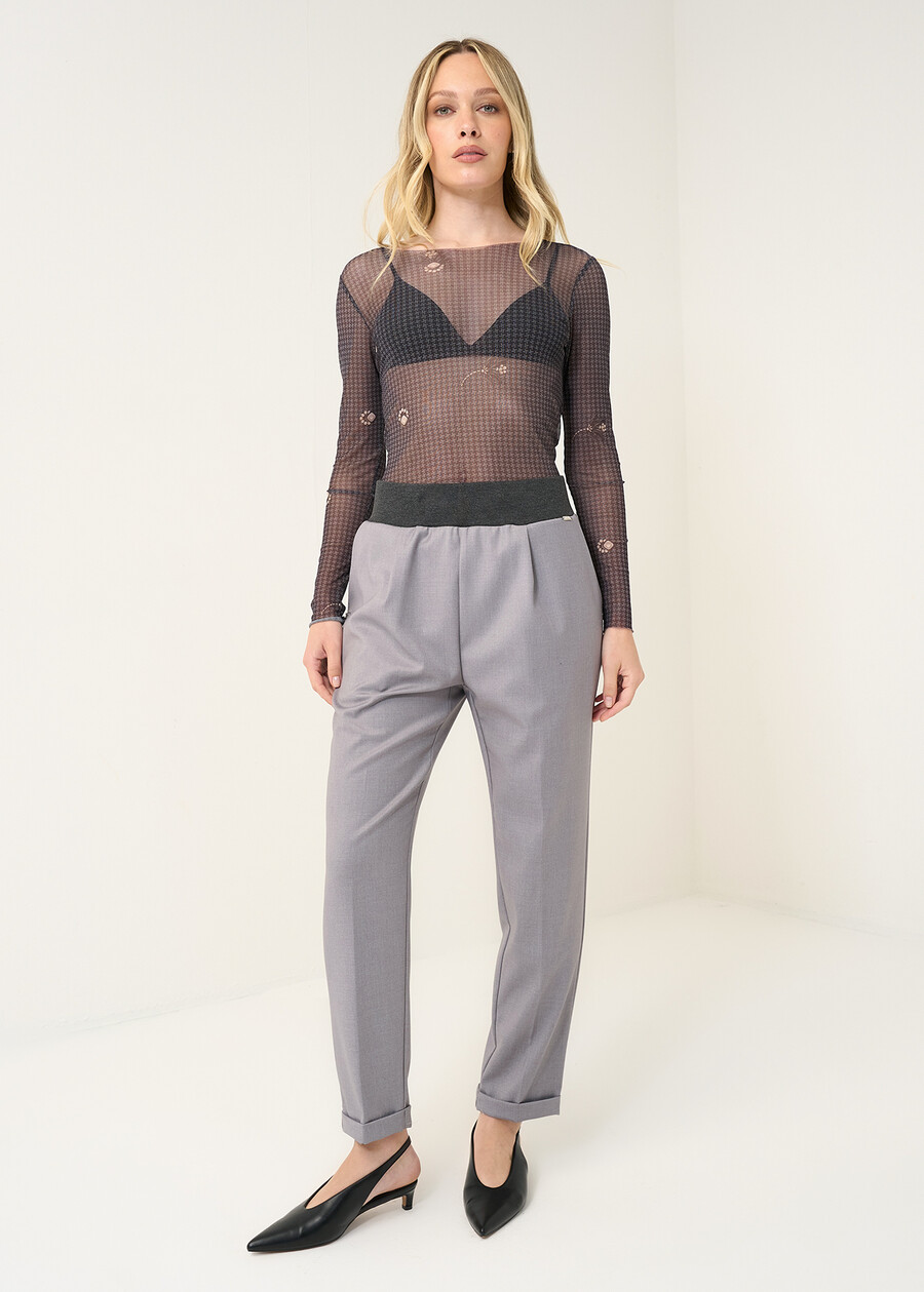 T-shirt Silvia in mesh con stampa NERO BLACK Donna , immagine n. 5