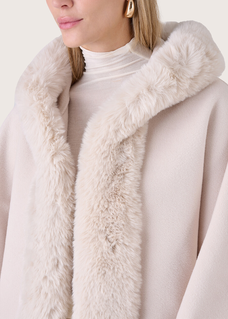 Maella hooded cape NERO BLACKBEIGE LATTE Woman , image number 4