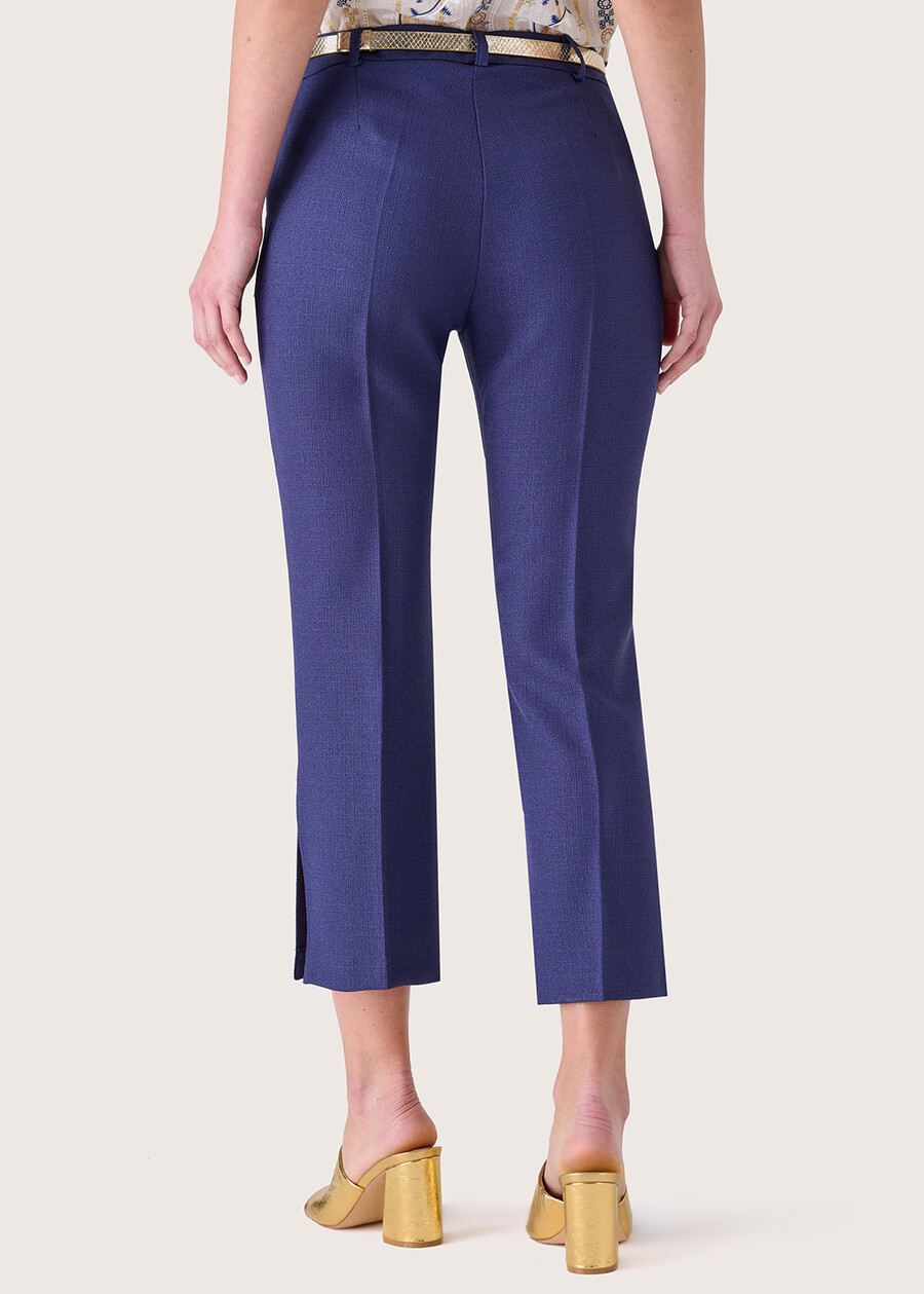 Pantalone Jacquelic effetto stuoia BLUE OLTREMARE MARRONE AMBER Donna , immagine n. 4