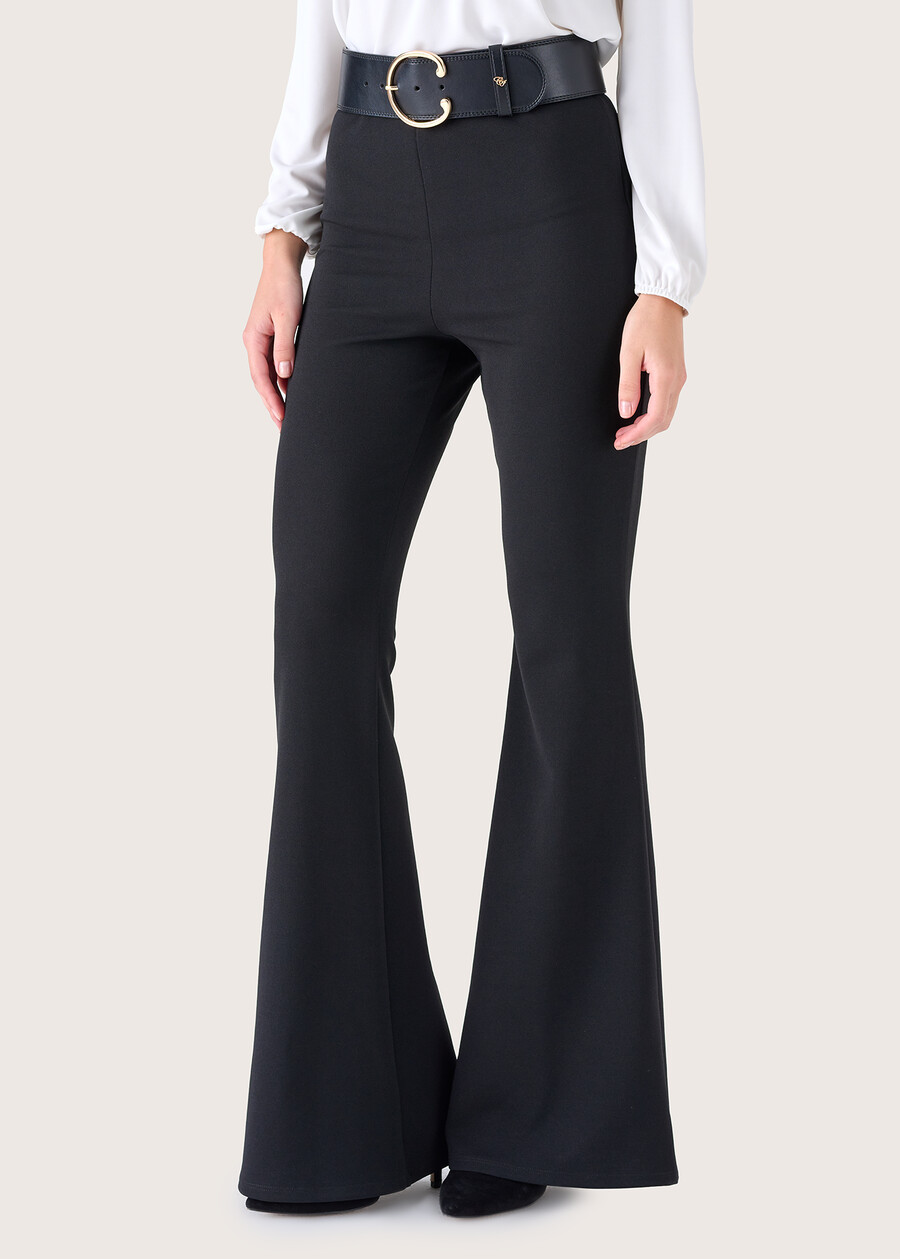 Pantalone Victoria in tessuto screp NERO BLACKROSSO SYRAH Donna , immagine n. 4