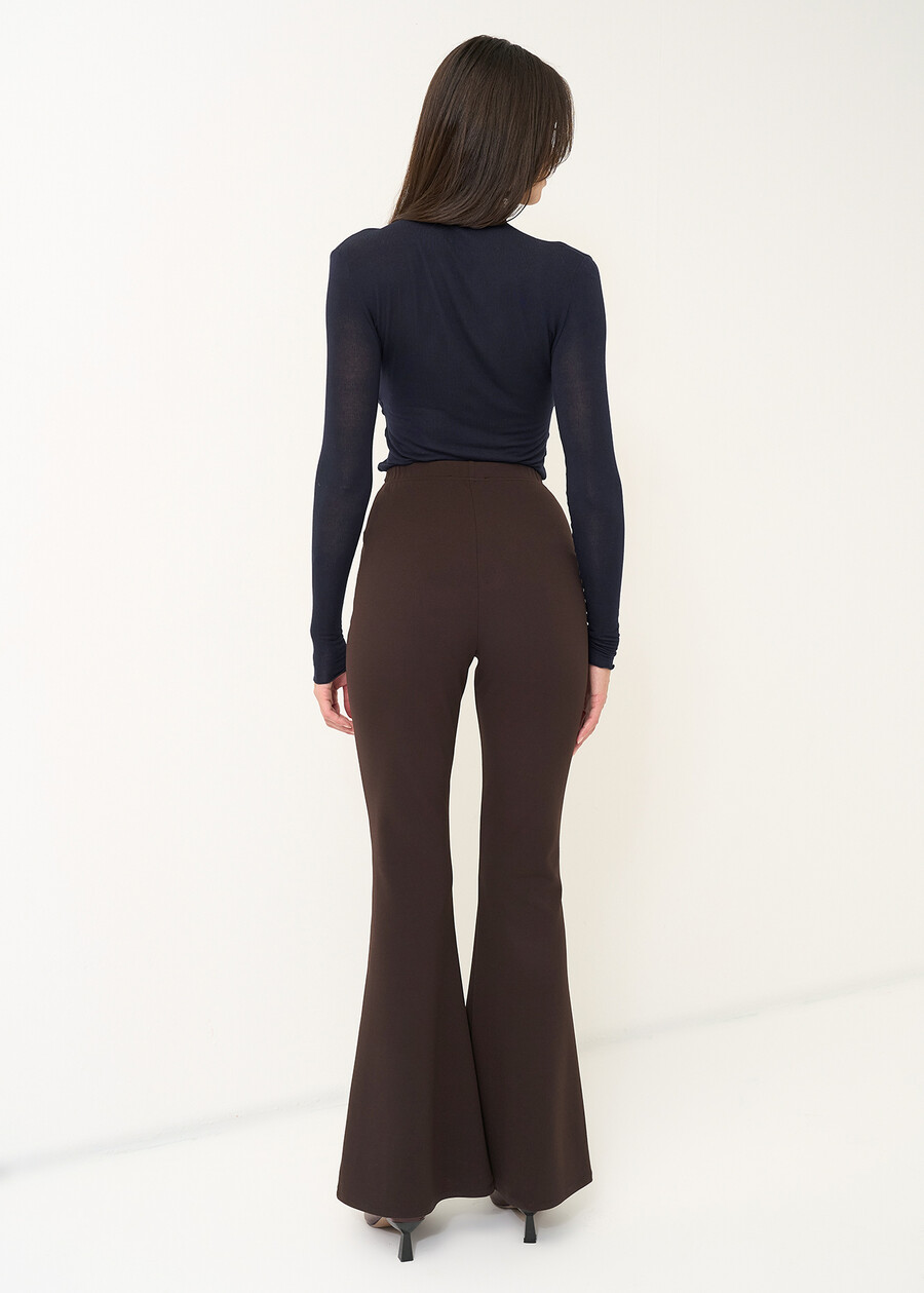 Pantaloni Victoria a zampa ROSSO BORDEAUXVERDE GARDENMARRONENERO Donna , immagine n. 5