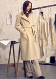 Cappotto Camillo in panno NERO BLACKBEIGE GREIGE Donna immagine n. 1