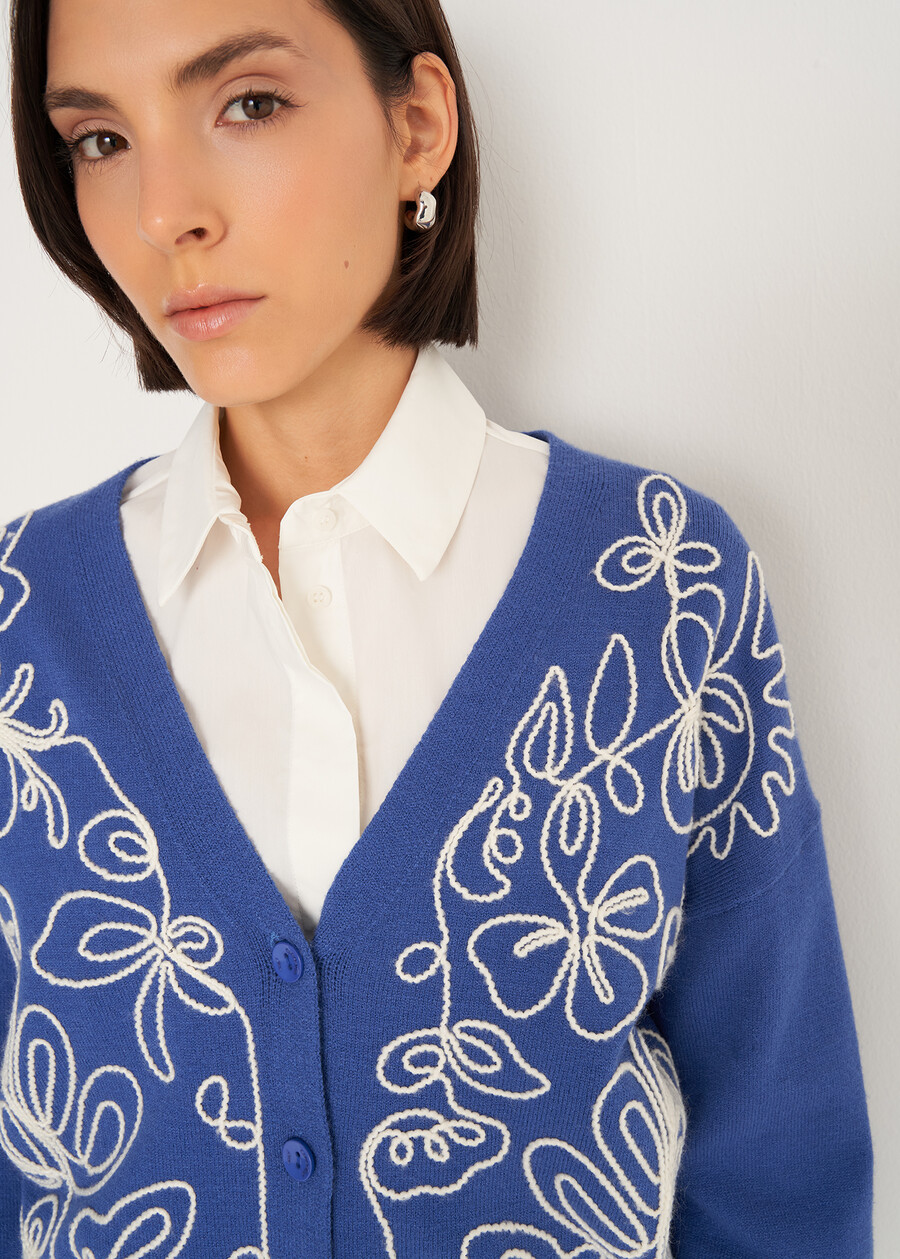 Cardigan Cross con ricamo frontale BLUBEIGE Donna , immagine n. 2