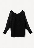 Marlena sweater with all-over rhinestones NERO BLACK Woman image number 4