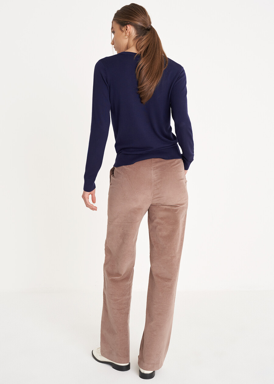 Pantalone Giorgia in velluto di cotone GRIGIO TORTORANERO BLACK Donna , immagine n. 4