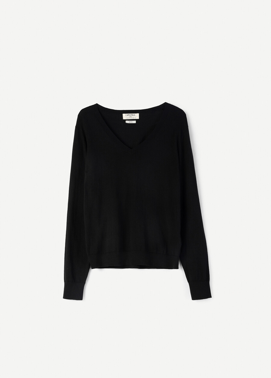 Marge cotton e silk jersey GRIGIO TORTORANERO BLACK Woman , image number 4