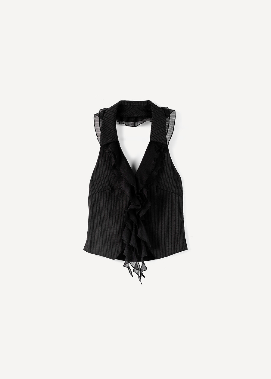 Top Tind con scollo americano NERO BLACK Donna , immagine n. 4