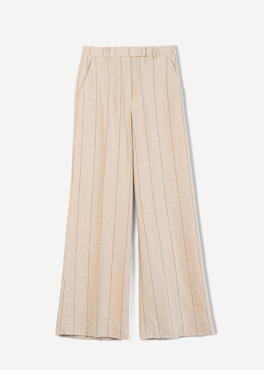 Paky linen blend trousers MARRONEMABKS Woman , image number 7