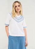 T-shirt Syria con ricamo geometrico BIANCO WHITE Donna immagine n. 1
