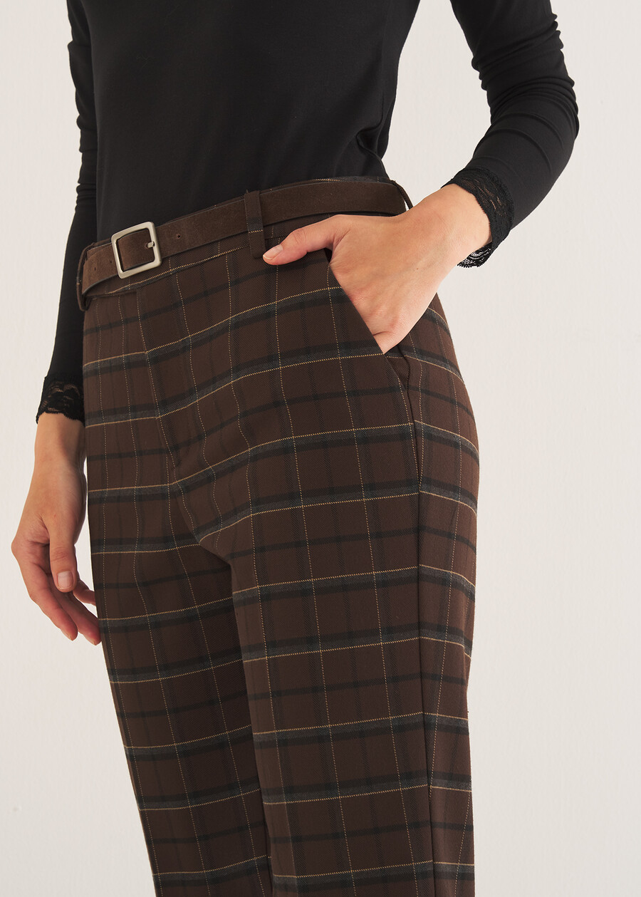 Pantalone Porter check MARRONE TERRA Donna , immagine n. 3