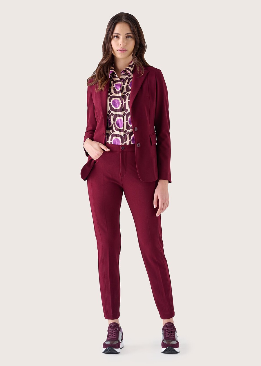 Pantalone Kate in tessuto screp NERO BLACKROSSO SYRAH Donna , immagine n. 2