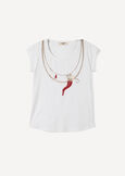 Sunny t-shirt with horn print BIANCO WHITE Woman image number 4