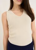 Top Tary in maglia con scollo a V BEIGE LATTE Donna immagine n. 2