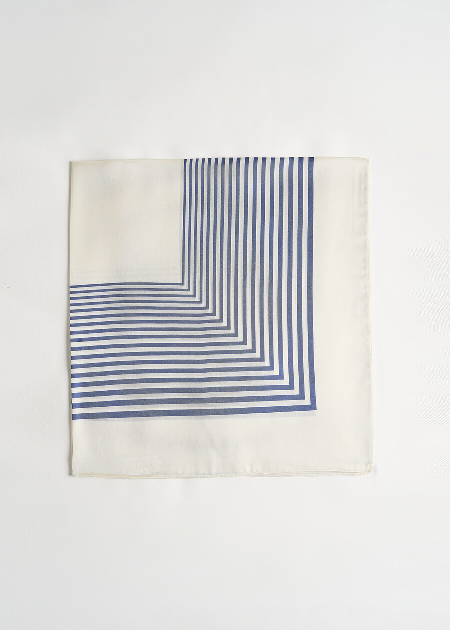 Foulard Silvia con fantasia a righe BEIGE LATTE Donna , immagine n. 1