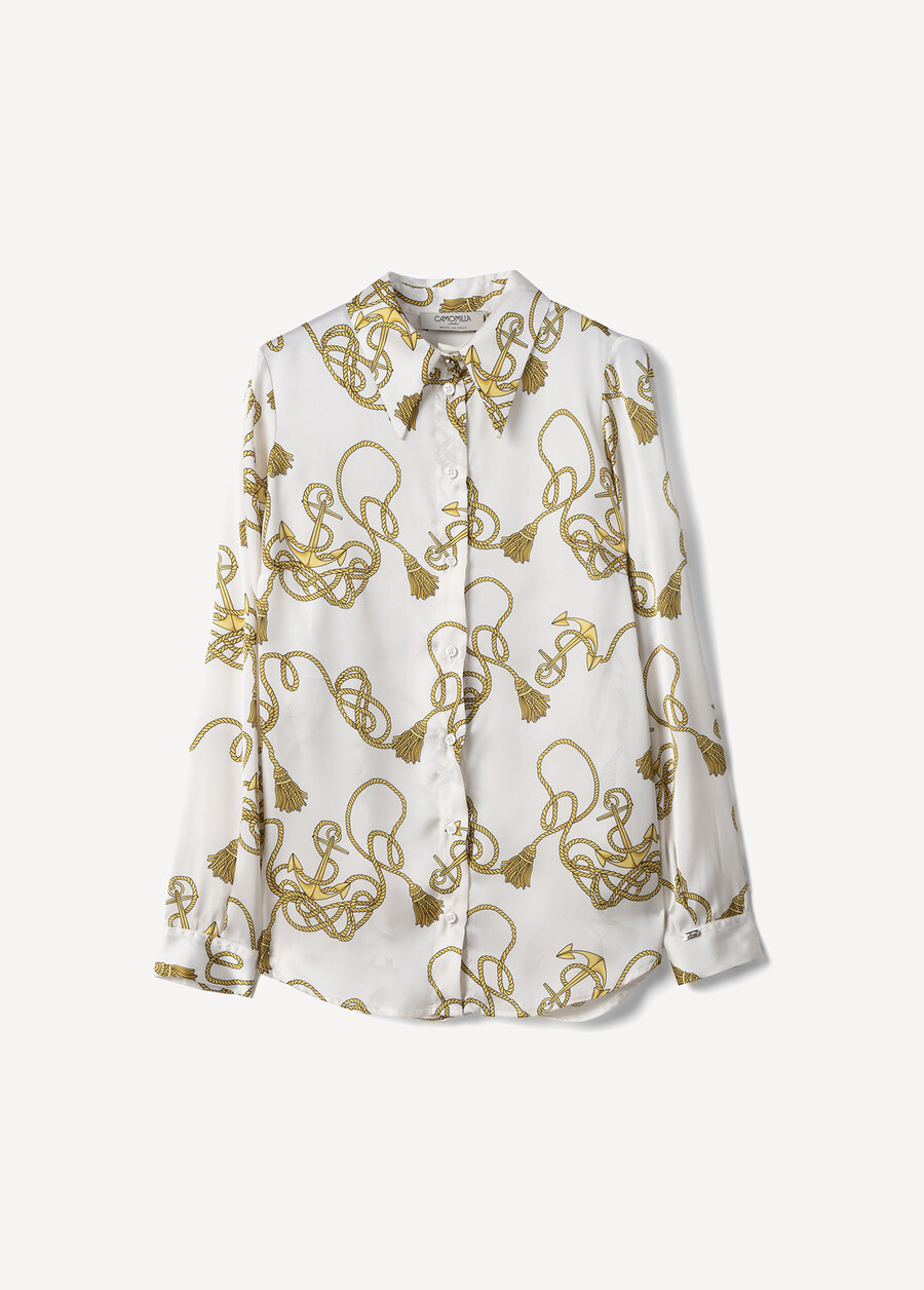 Camicia Clizia Fantasia Catene BIANCO WHITE Donna , immagine n. 4