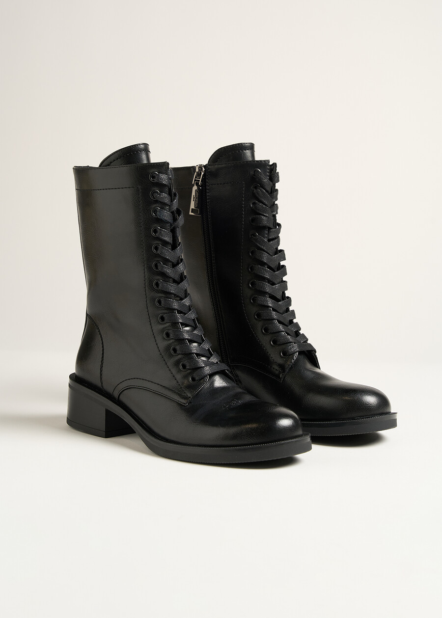 Steph lace-up combat boots NERO Woman , image number 2