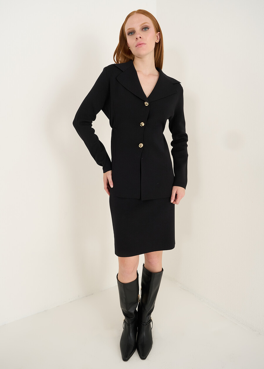 Cloris punto Firenze cardigan NERO Woman , image number 4