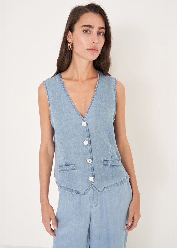 Gilet Genge in cotone e lino

 DENIM MEDIUM DENIM Donna null