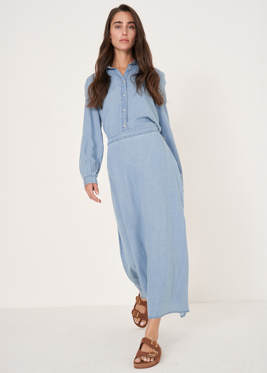 Camicia Carioka in cotone e lino
 DENIM MEDIUM DENIM Donna , immagine n. 5