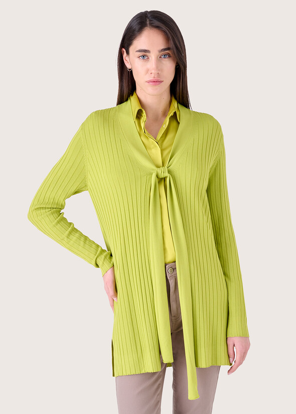 Cardigan Mery con collo a cravatta NEROVERDE SALAD Donna null
