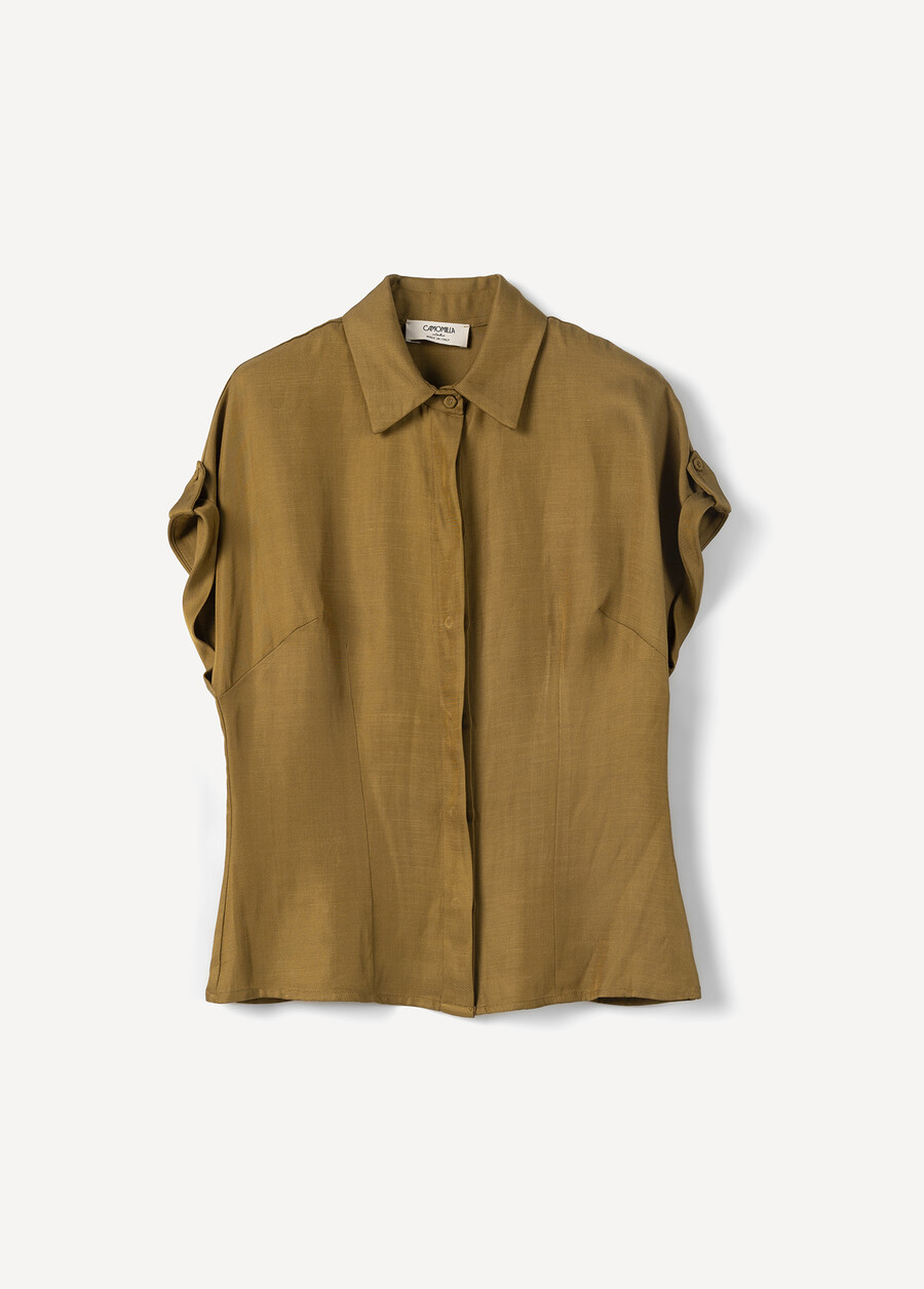 Clelia Linen And Viscose Shirt VERDE OLIO Woman , image number 4