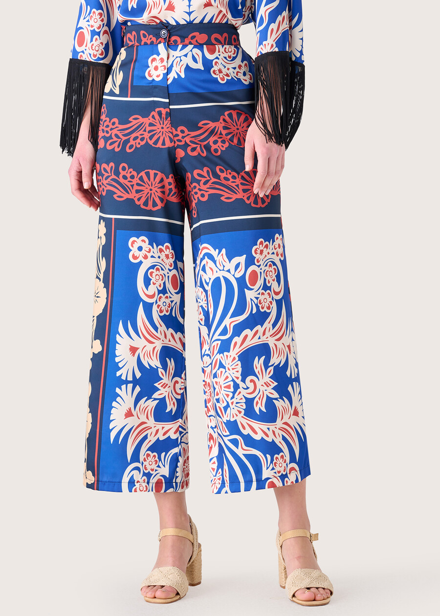 Megan satin trousers BLUE NETTUNO Woman , image number 2