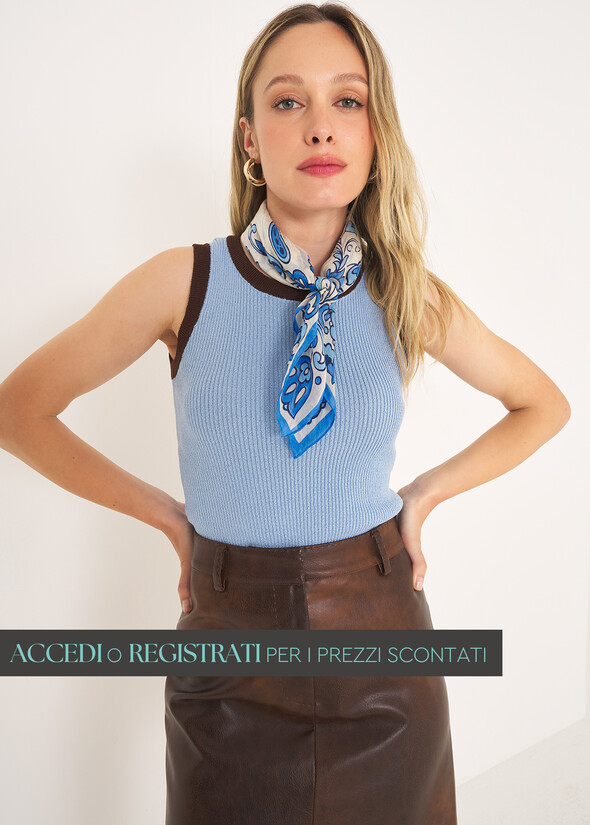 Top Tres in maglia CELESTE FIORDALISO Donna null