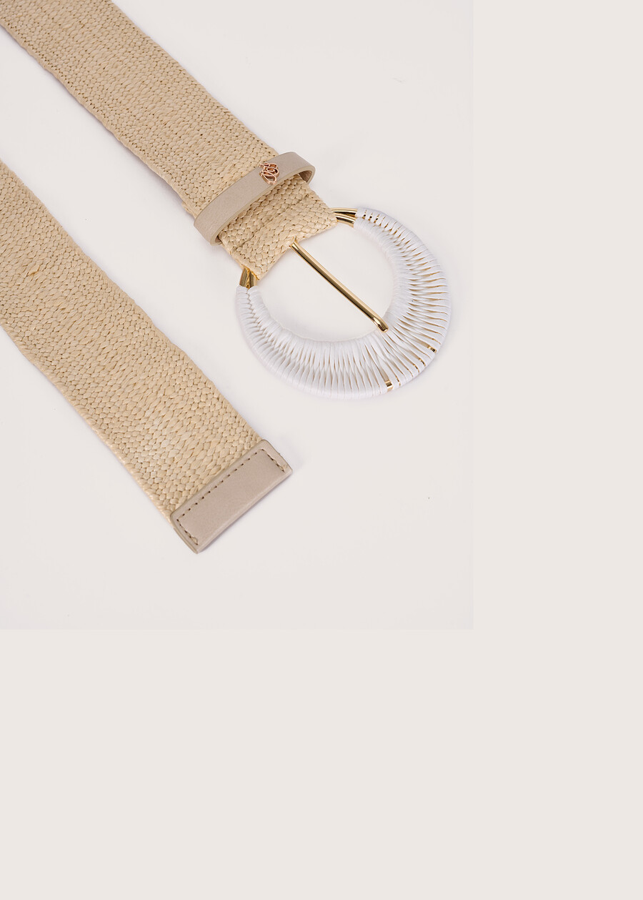 Curzia elastic raffia belt BEIGE NAVAJONERO Woman , image number 2