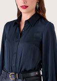 Conny satin effect blouse NERO BLACKBLU AQUAMARINE Woman image number 2