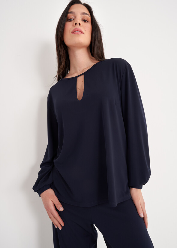 Blusa Shara In Jersey BLUE OLTREMARE  Donna null