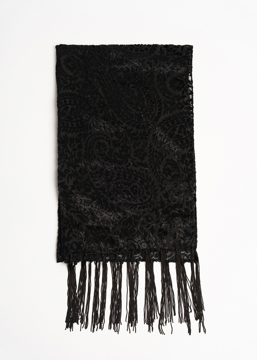 Shana semi-sheer devoré scarf NERO BLACKVIOLA VINACCIA Woman , image number 1