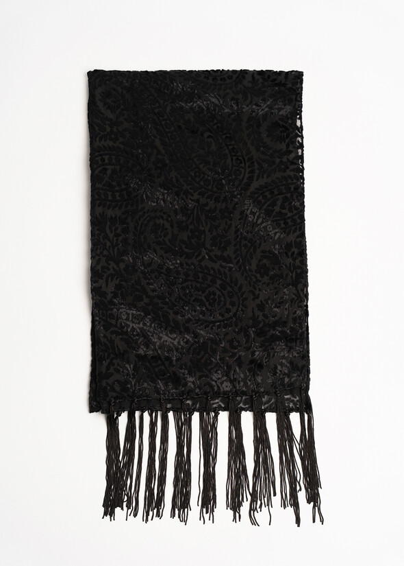 Shana semi-sheer devoré scarf Shana semi-sheer devoré scarf NERO BLACK Woman null