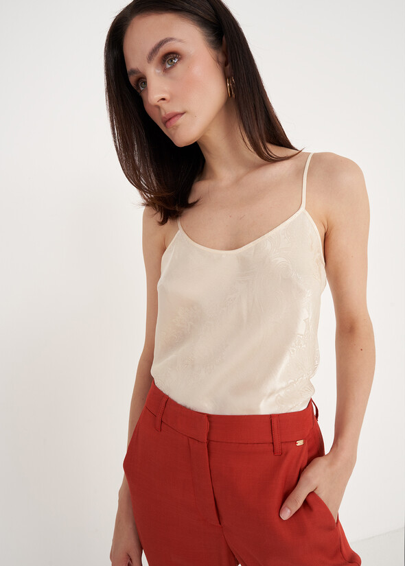 Texas Silk Jacquard Top ORO GOLDEN Woman null