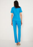 Alice-E linen e viscose trousers BLUMARRONE JAVABIANCO WHITEBLUE TURCHESE Woman image number 6