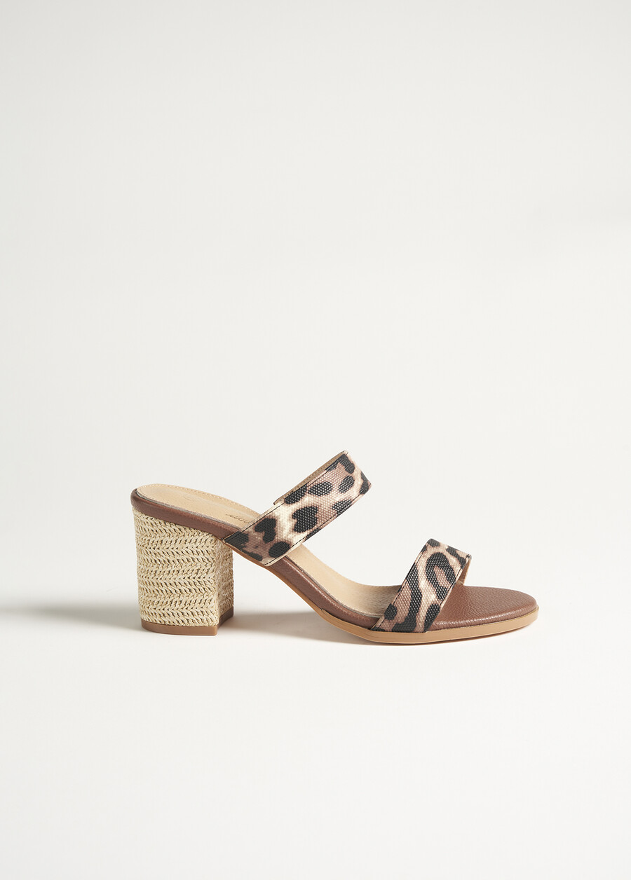 Sandalo Sacula in ecopelle animalier NERO BLACK Donna , immagine n. 4